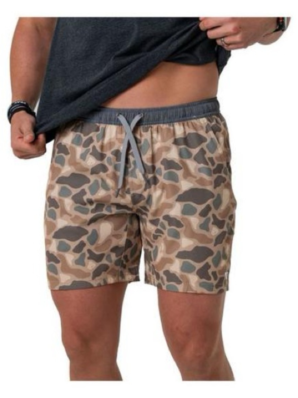 Burlebo Men's Athletic Performance Shorts Charcoal Gray, 2XL, Elastic Waist